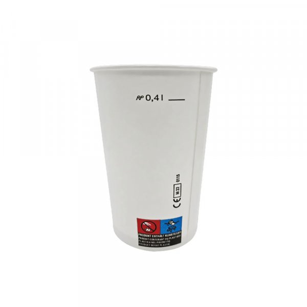 50 Stk. Pappbecher Trinkbecher Ausschankbecher 0,4 l weiß